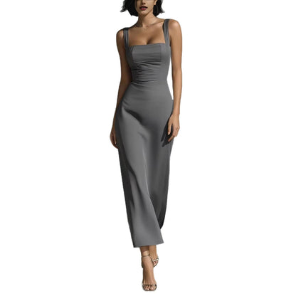 Dress With Sling And Square Neck